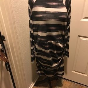 Rachel Roy Black Purple Beige. Like New.mid Length Ruching and A Waisy Work/Offi